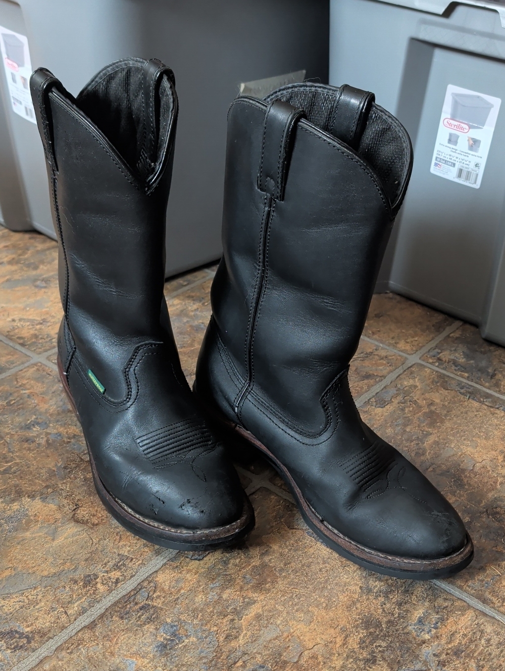 Dan Post Waterproof Albuquerque Black Men's Leather Boots 10.5D